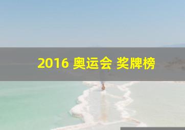 2016 奥运会 奖牌榜